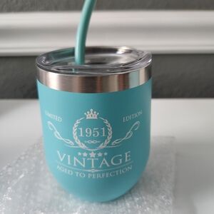 Vintage Teal Insulated Tumbler with Straw
